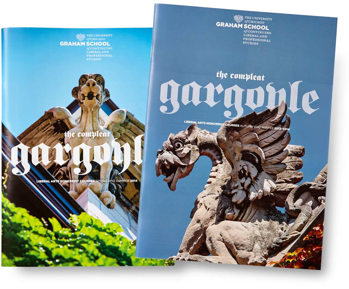 university-of-chicago-graham-school_gargoyle-covers_2.jpg Art Direction by: Bart Crosby, Crosby Associates